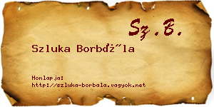 Szluka Borbála névjegykártya